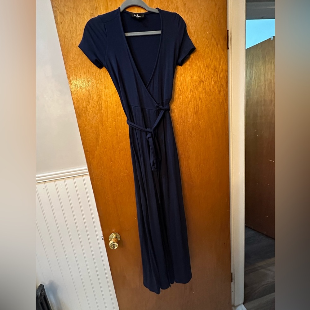 Lulus navy maxi wrap dress